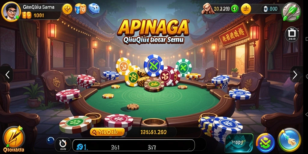Tampilan gameplay seru dari game QiuQiu APINAGA.