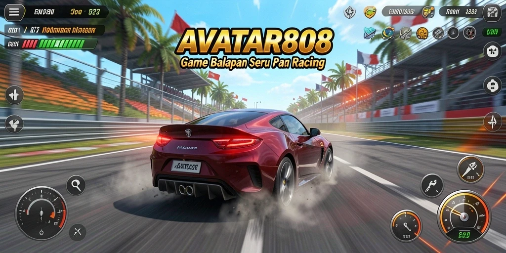 Tampilan gameplay balapan yang mendebarkan di AVATAR808.