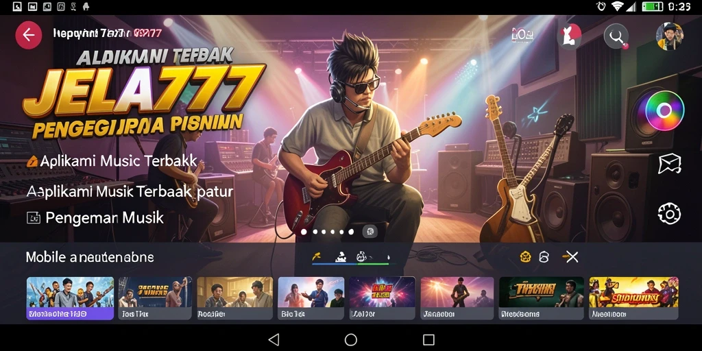 Tampilan gameplay seru dari aplikasi musik JELAS777 yang menghibur.