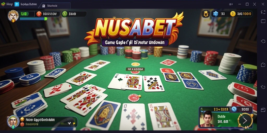 Screenshot gameplay NUSABET yang menunjukkan serunya bermain Gaple.