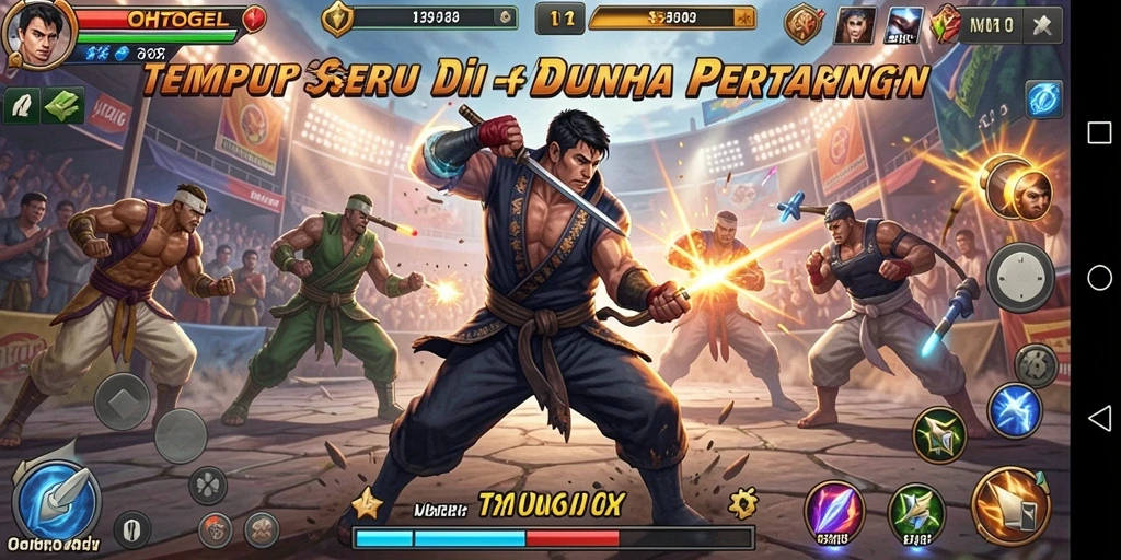 Screenshot OHTOGEL menampilkan aksi pertarungan yang intens.