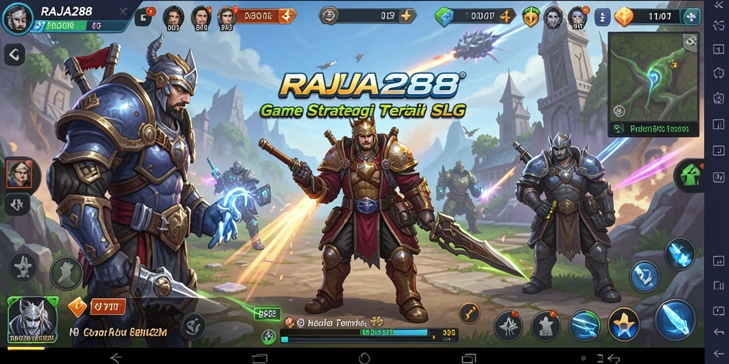 Tangkapan layar gameplay RAJA288 menampilkan strategi membangun kerajaan yang seru.
