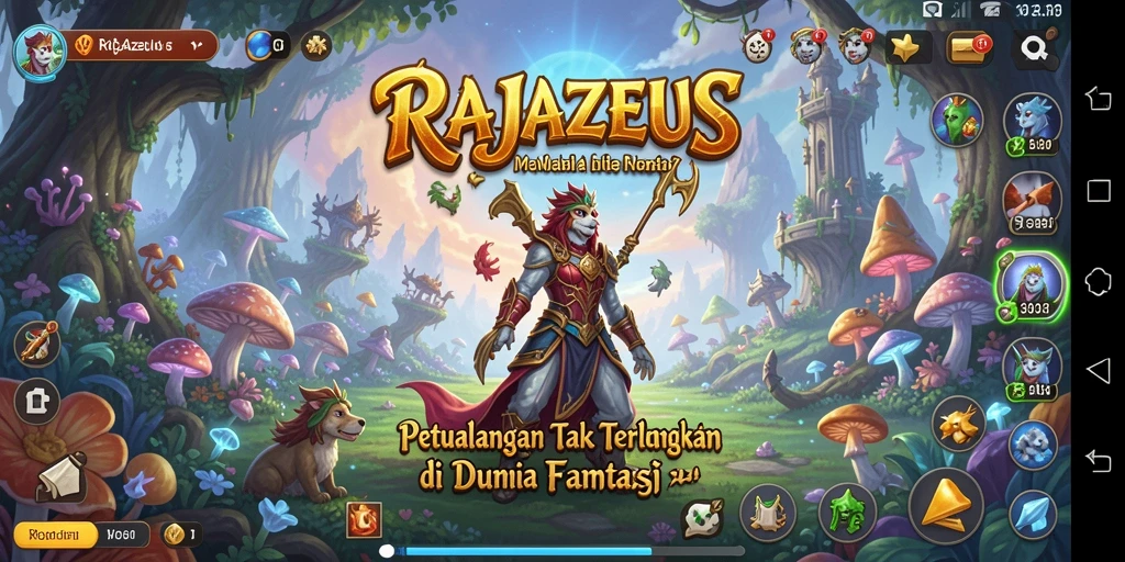 Screenshot utama RAJAZEUS menampilkan momen epic dari gameplay petualangan.
