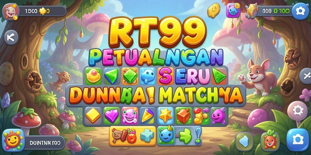 Tampilan gameplay seru dalam RT99 dengan kombinasi warna yang mencolok.