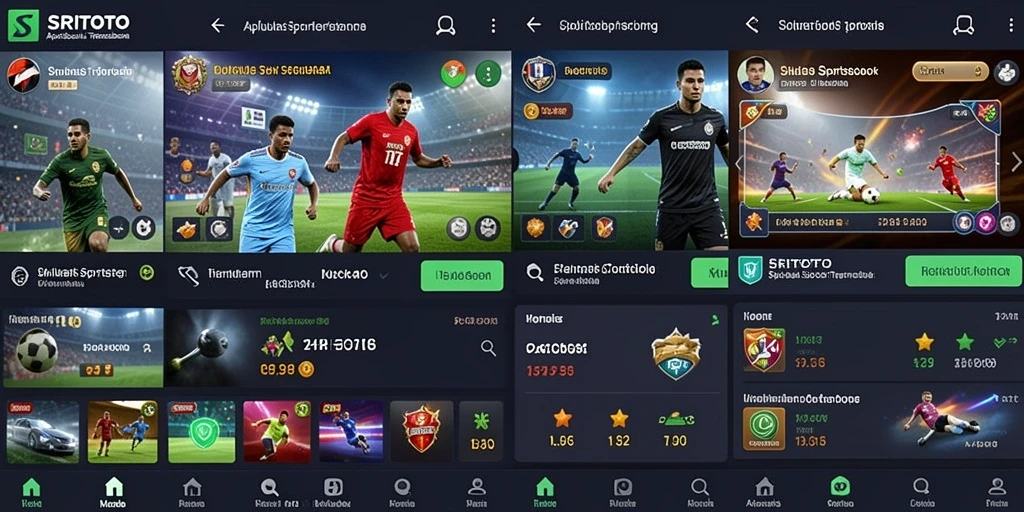 Tampilan antarmuka aplikasi SRITOTO yang menarik dan informatif untuk taruhan olahraga.
