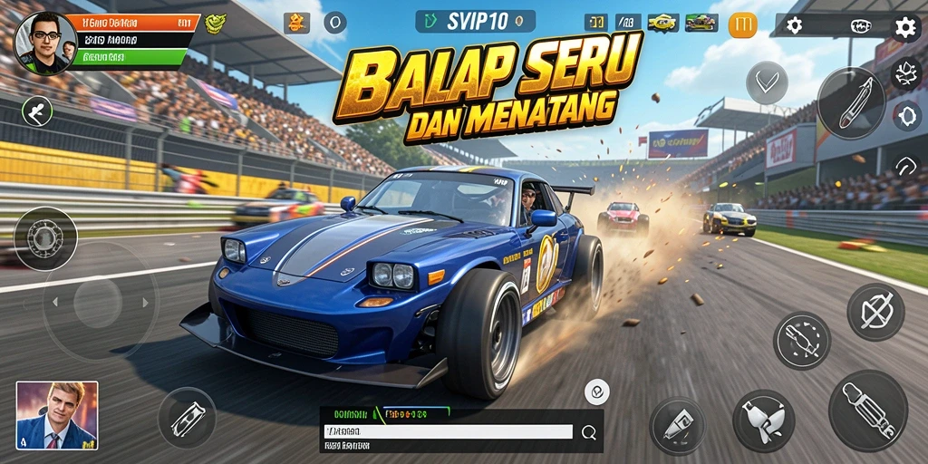 Gameplay thrilling di SVIP10 dengan berbagai trek dan kendaraan.